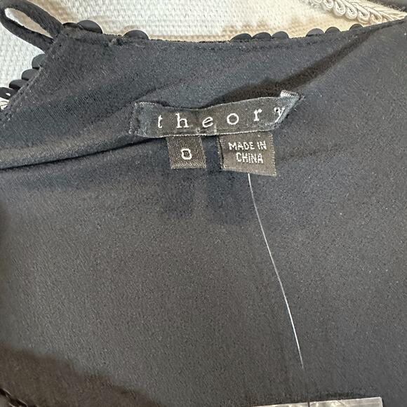 NWT Theory Maryanka 100% Silk Black Matte Sequin Cap Sleeve Shift Dress - 0 - Picture 6 of 7